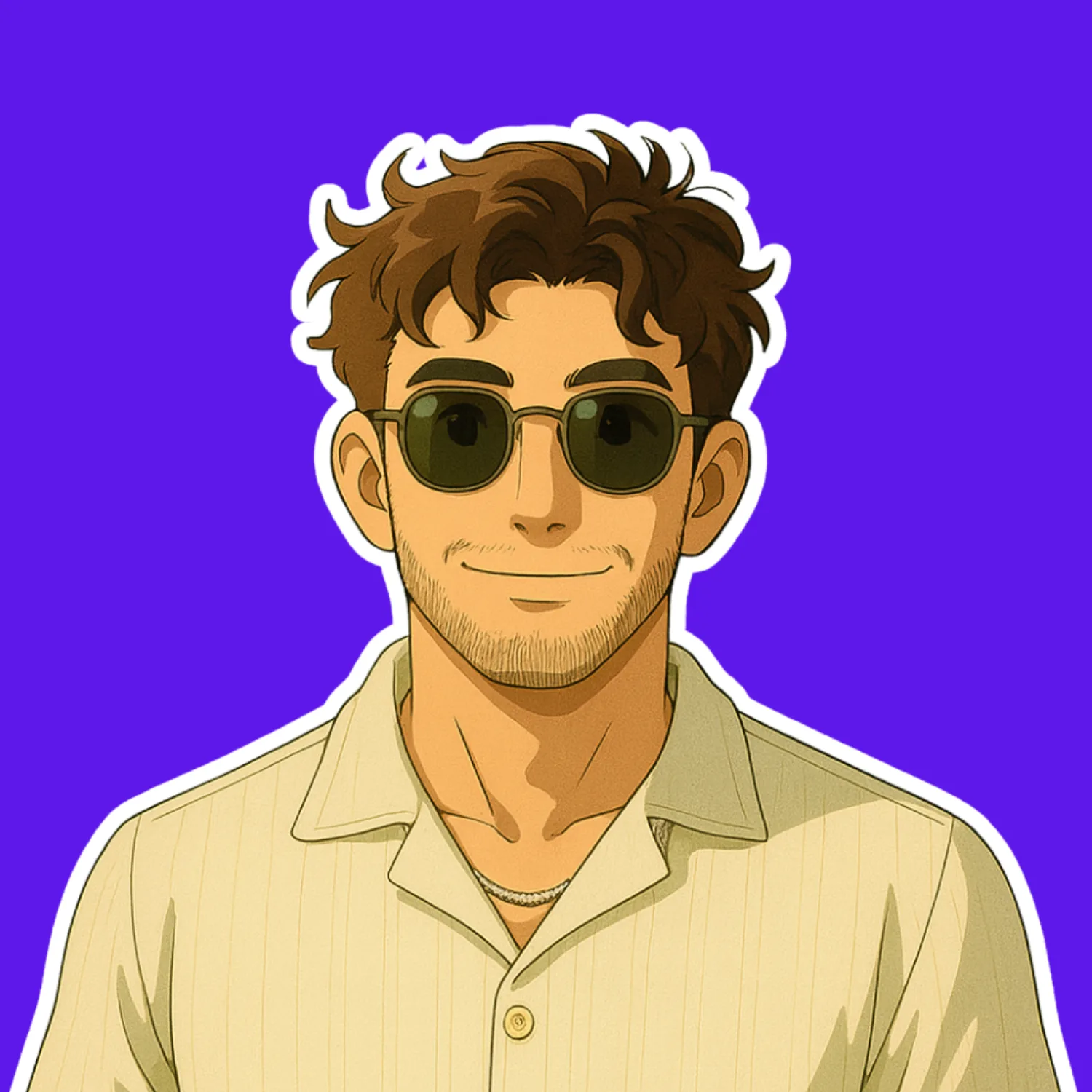 Illustrated portrait of Hunter Weitzman, writer and founder of HunterMorris, based in Canada